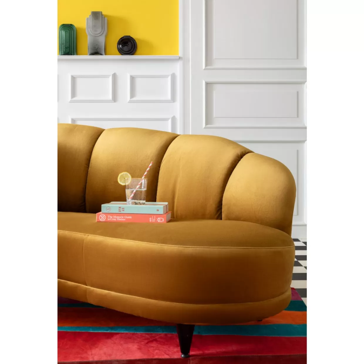 KARE Design - Divano Dschinn 3 Posti in Ambra, Moderno Soggiorno 233 cm, Comodo per Salotti 

(：Ambra，)