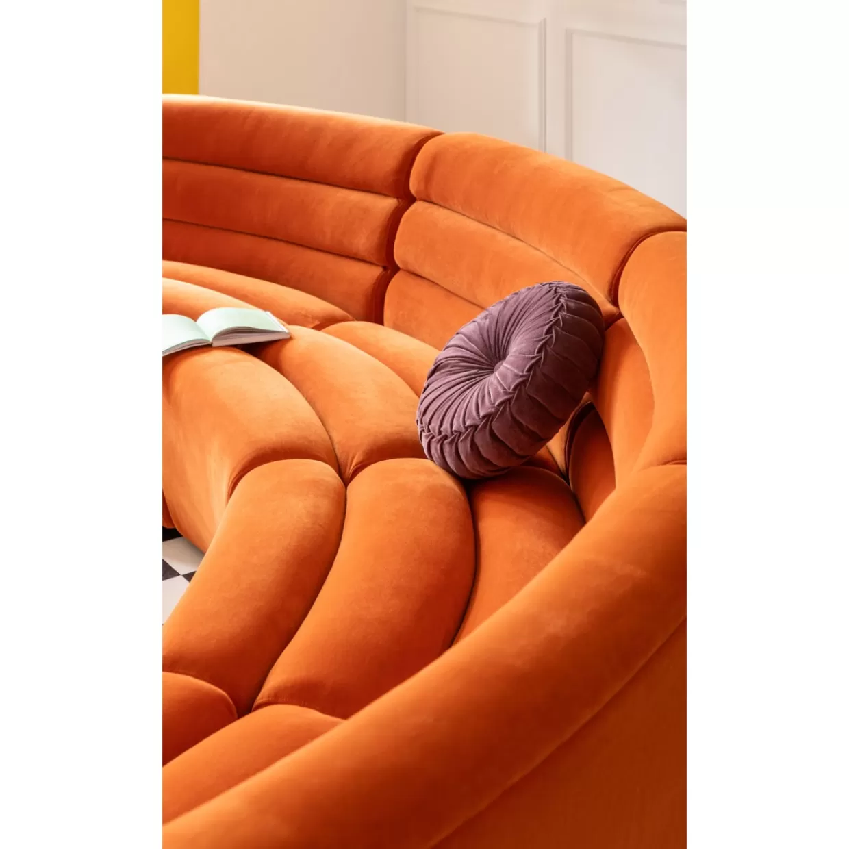 Divano Elemento Wave in Design Moderno con Rivestimento Arancione - Collezione Esclusiva KARE Design