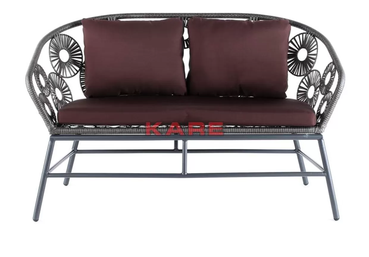 KARE Design Divano da Esterno Ibiza - Tessuto Resistent alle Intemperie in Tonalità Cacao