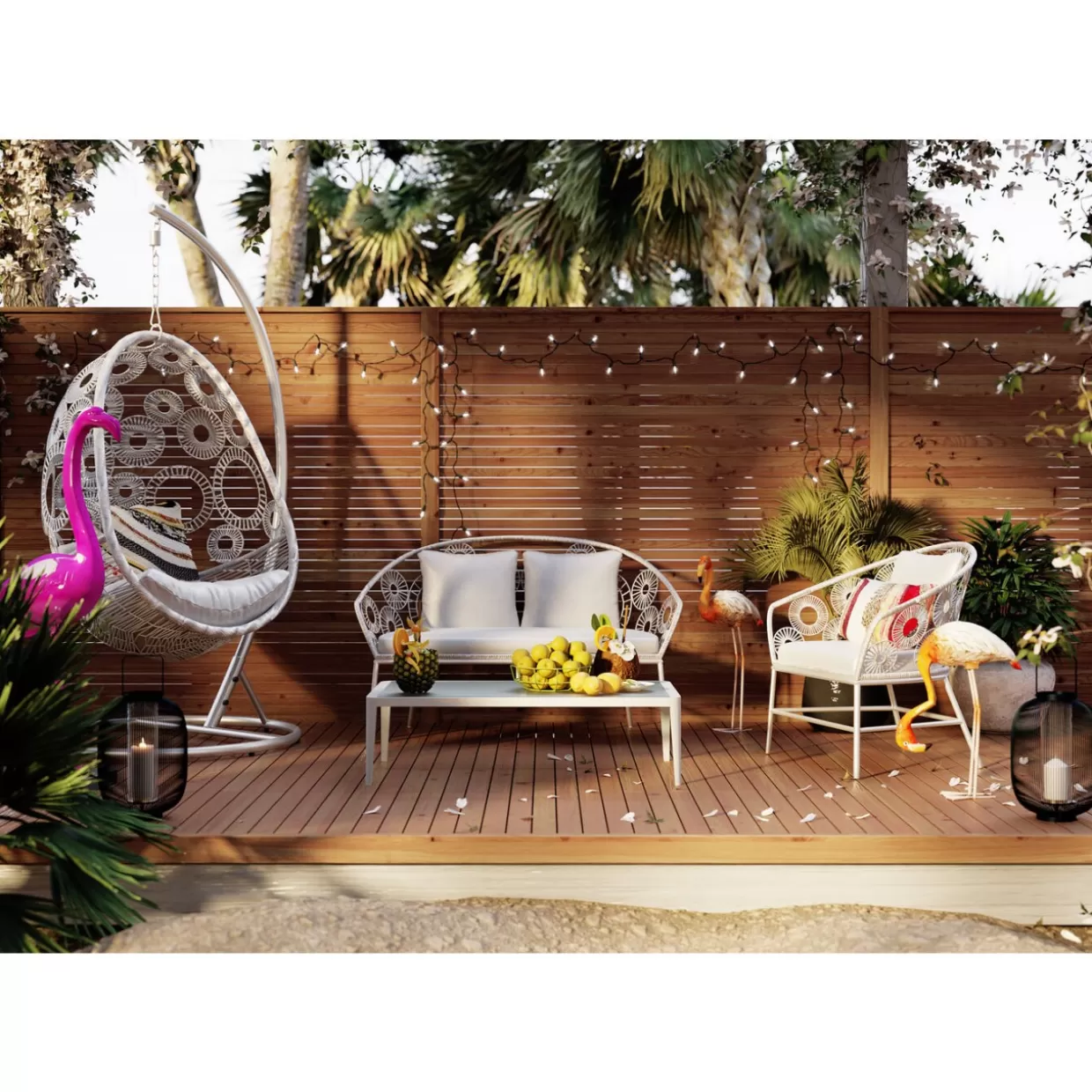 KARE Design Divano da Esterno Ibiza - Bianco Puro, Confortevole per Giardino o Terrazzo
