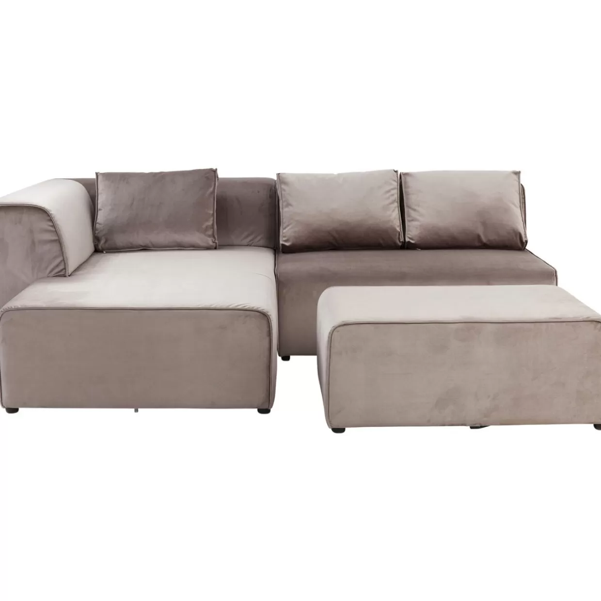 Divano Infinity di KARE Design - Lussuoso due posti rivestito in morbido velluto taupe con dettagli eleganti