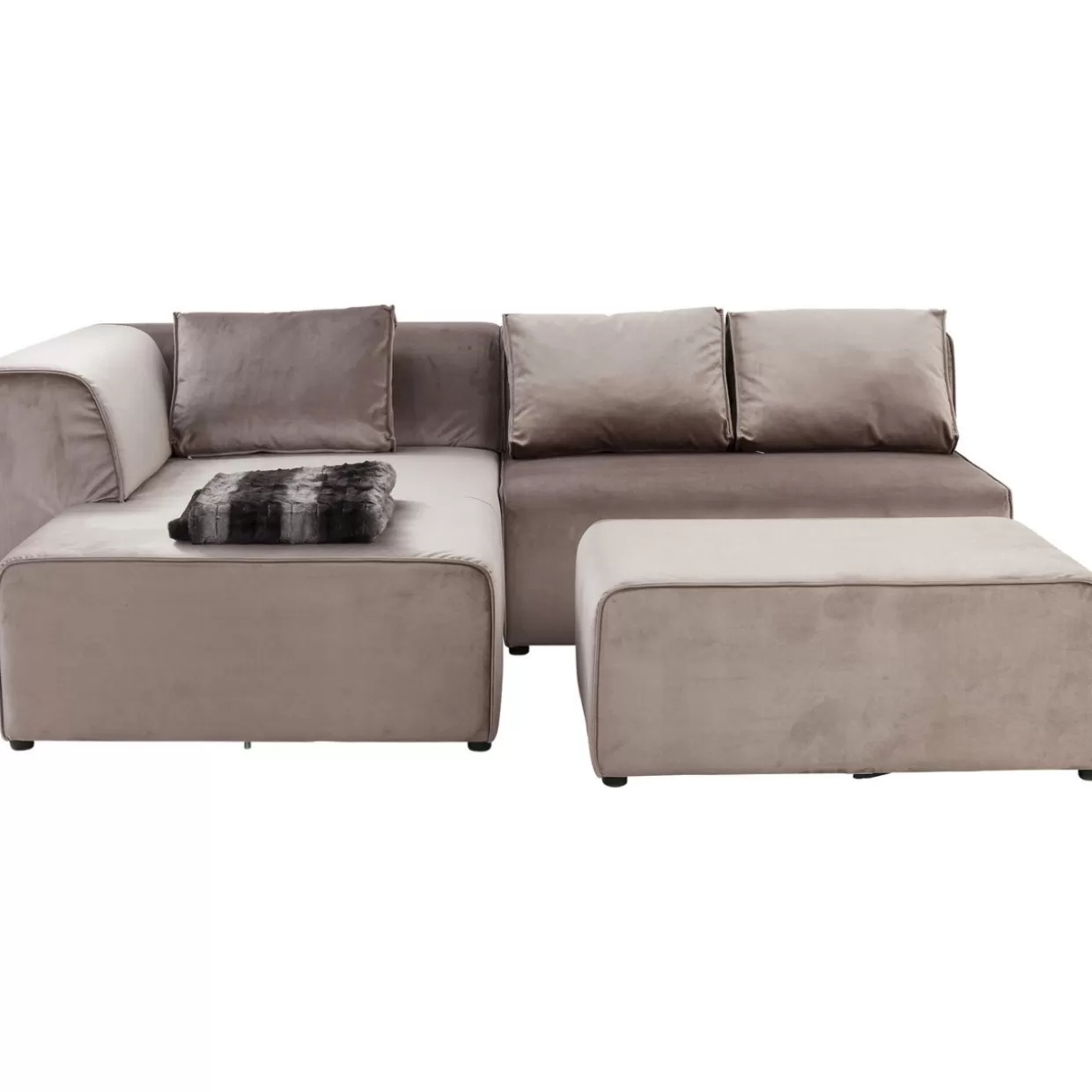 Divano Infinity di KARE Design - Lussuoso due posti rivestito in morbido velluto taupe con dettagli eleganti
