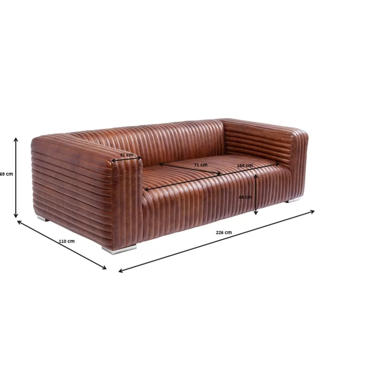 KARE Design Arredo Casa: Divano Malibu 3 Posti con Struttura Premium - Soluzione Comoda per Soggiorni Moderni