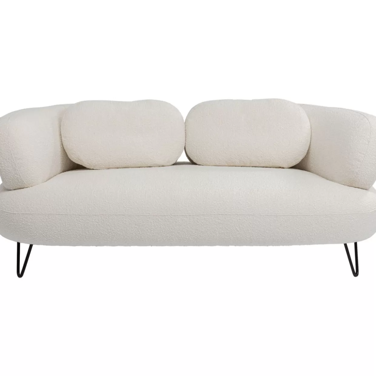 Divano Moderno Peppo a 2 posti in stile scandinavo, 182 cm in tessuto bianco latte - KARE Design per soggiorno contemporaneo