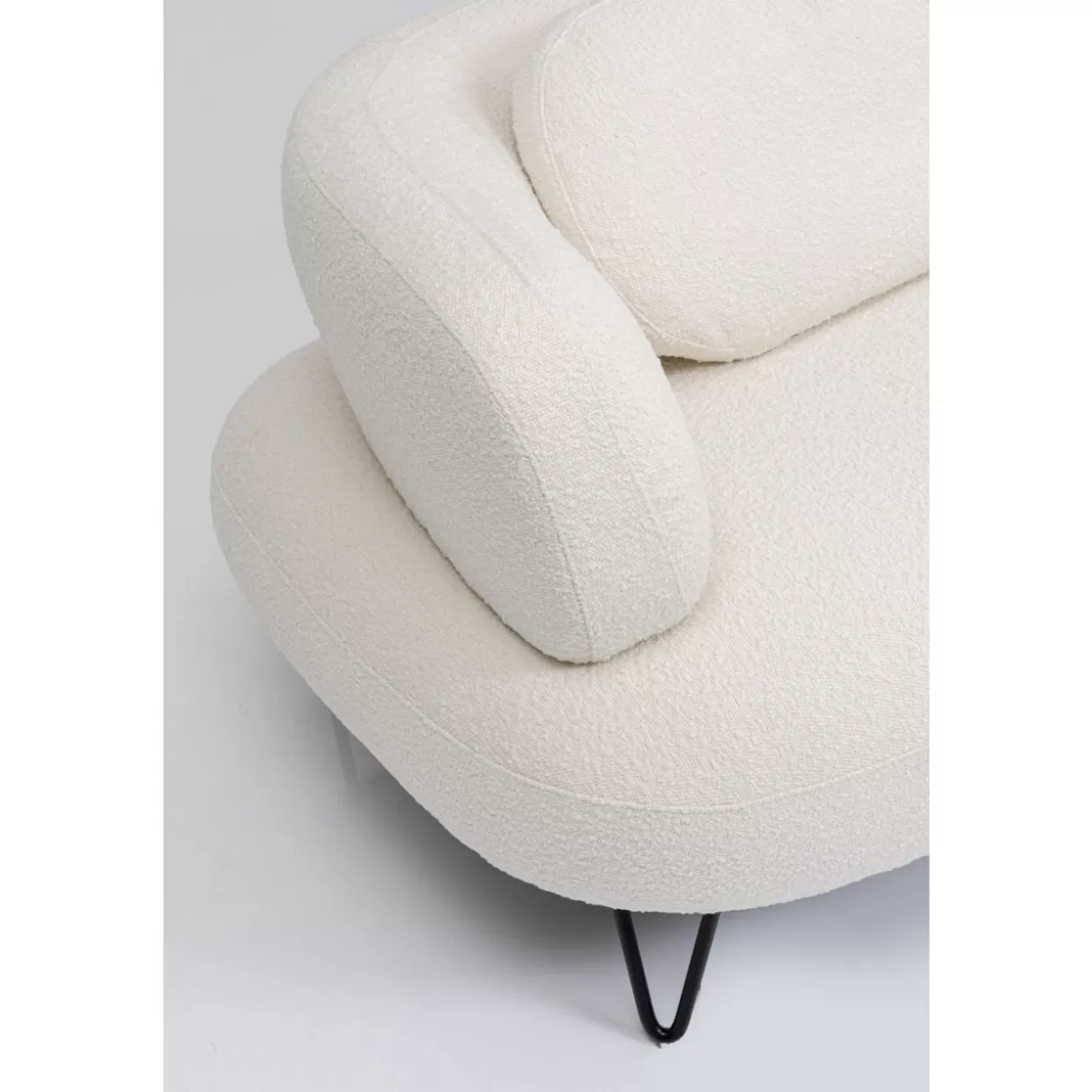 Divano Moderno Peppo a 2 posti in stile scandinavo, 182 cm in tessuto bianco latte - KARE Design per soggiorno contemporaneo