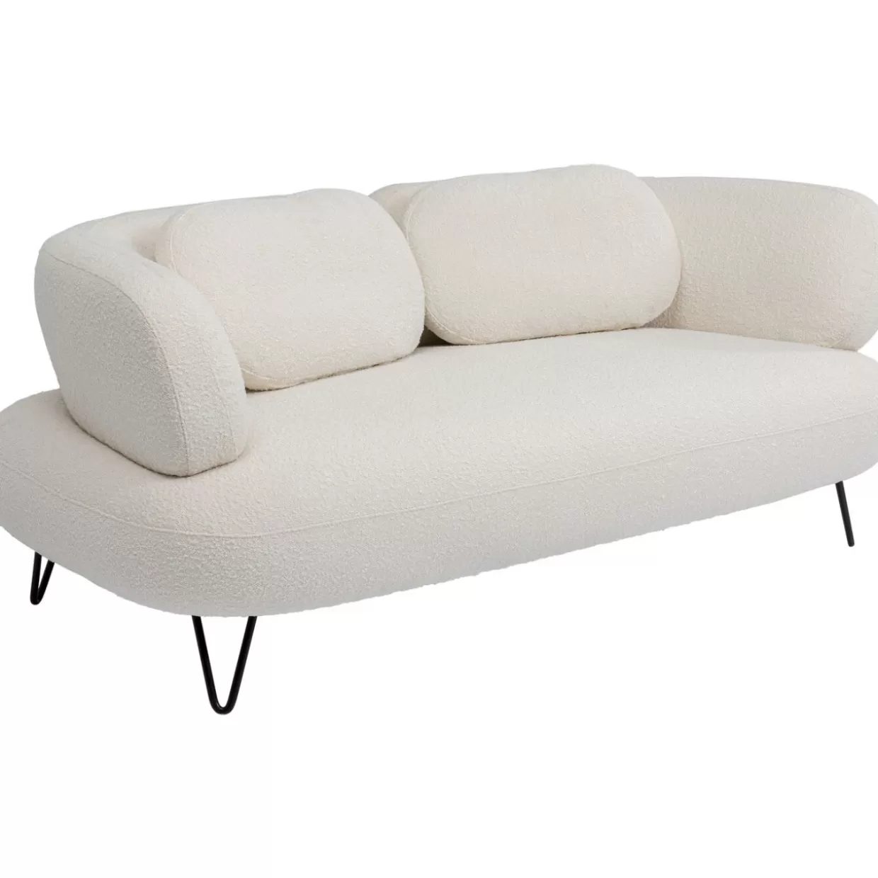 Divano Moderno Peppo a 2 posti in stile scandinavo, 182 cm in tessuto bianco latte - KARE Design per soggiorno contemporaneo
