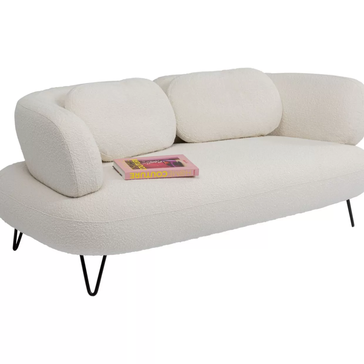 Divano Moderno Peppo a 2 posti in stile scandinavo, 182 cm in tessuto bianco latte - KARE Design per soggiorno contemporaneo