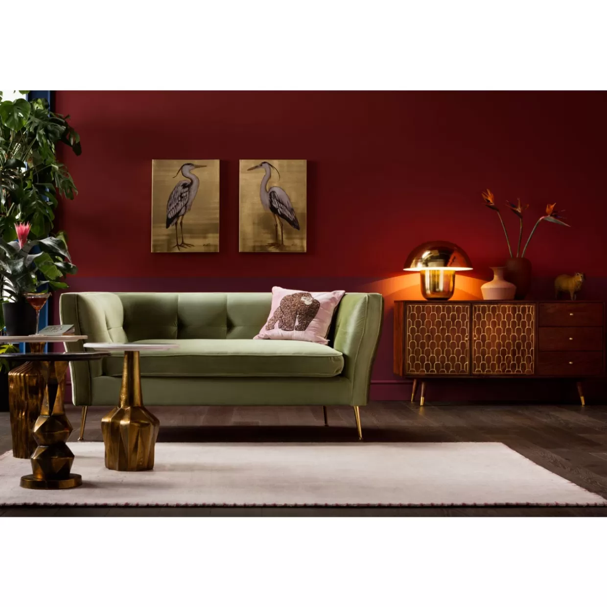 KARE-Design Divano Rimini 2 Posti in Verde Foglia - Sofà Moderno con Rivestimento Premium per Soggiorno Accogliente