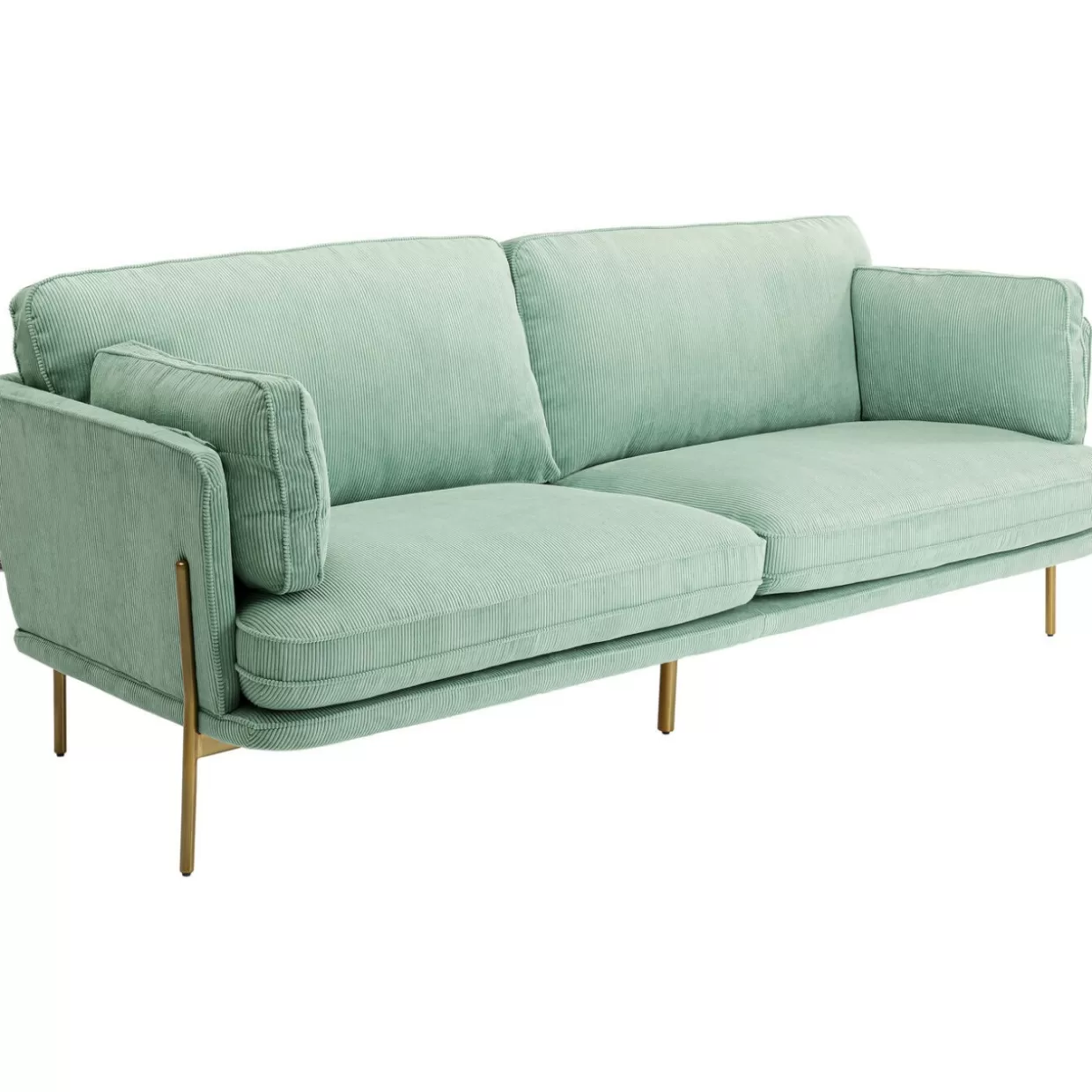 Divano Moderno Shirly a 3 Posti KARE Design - Tessuto Verde Menta, Confortevole per Soggiorno Contemporaneo