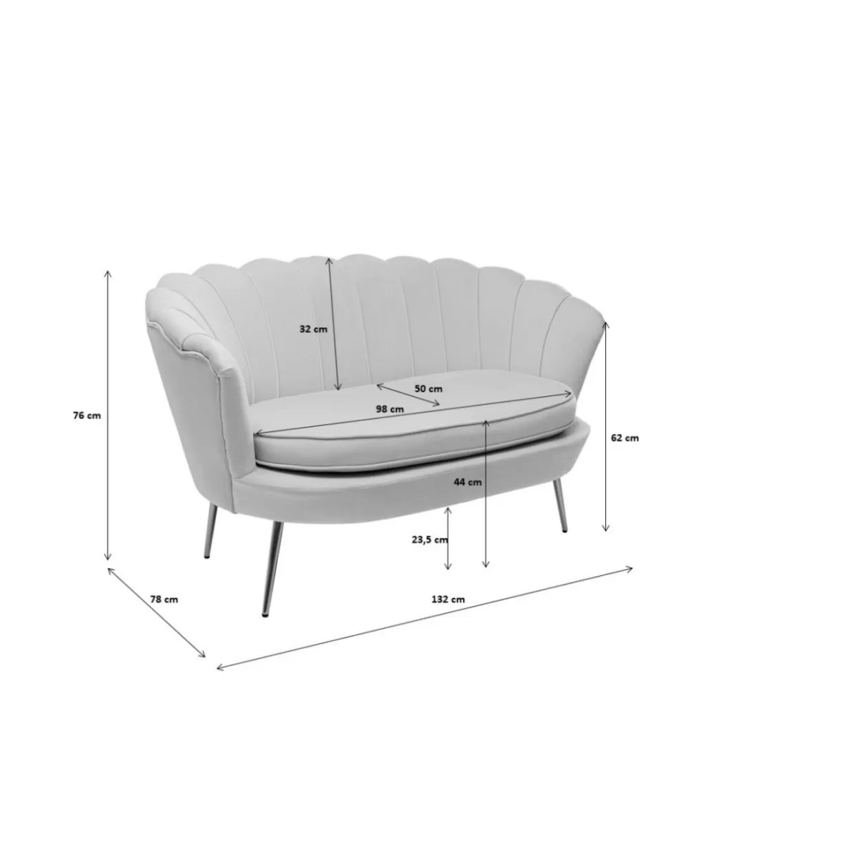 Divano moderno Water Lily a 2 posti in tonalità sabbia - Design accogliente per salotto by KARE