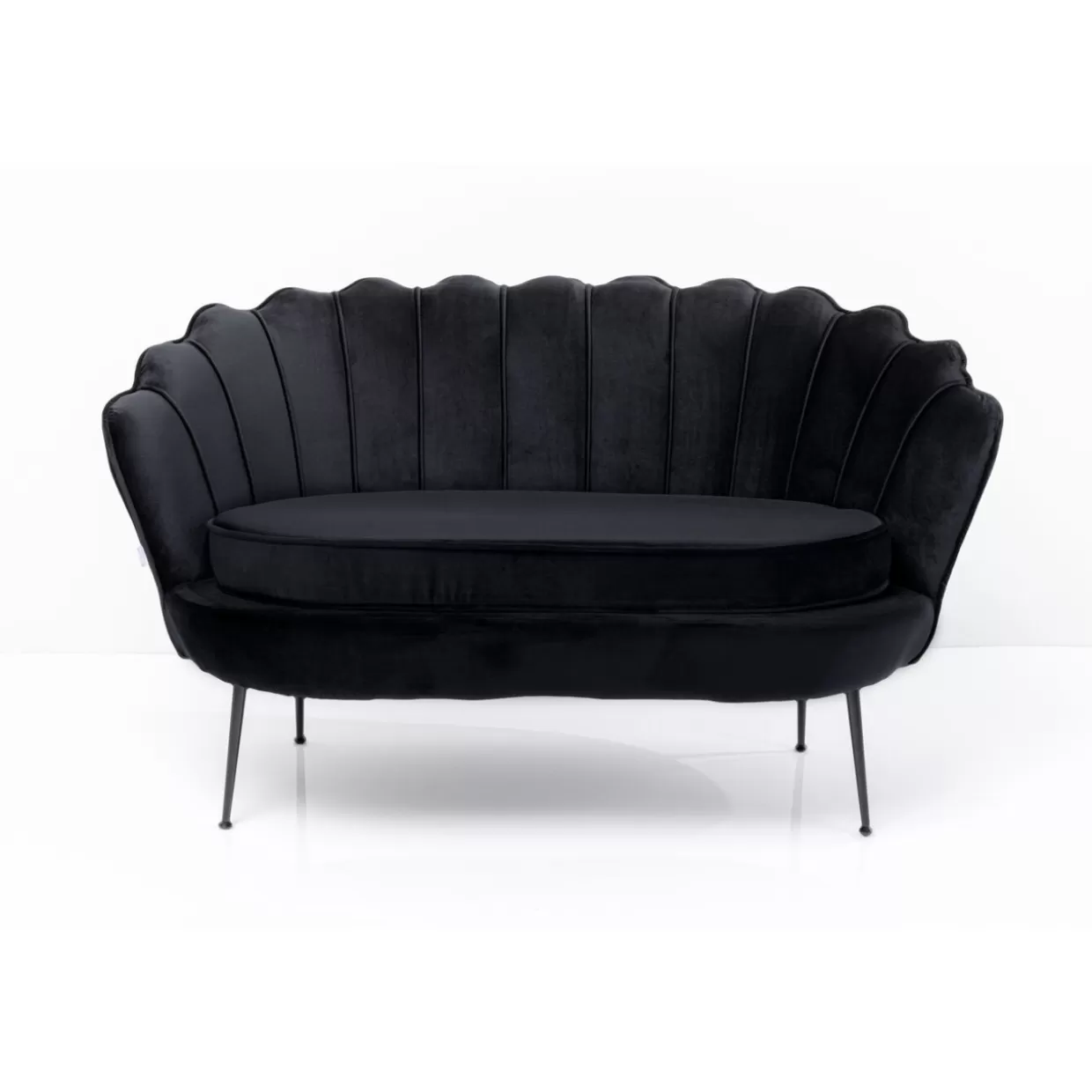 Divano Moderno KARE Water Lily | Due Posti in Tessuto Elegante Nero Opaco

（：，