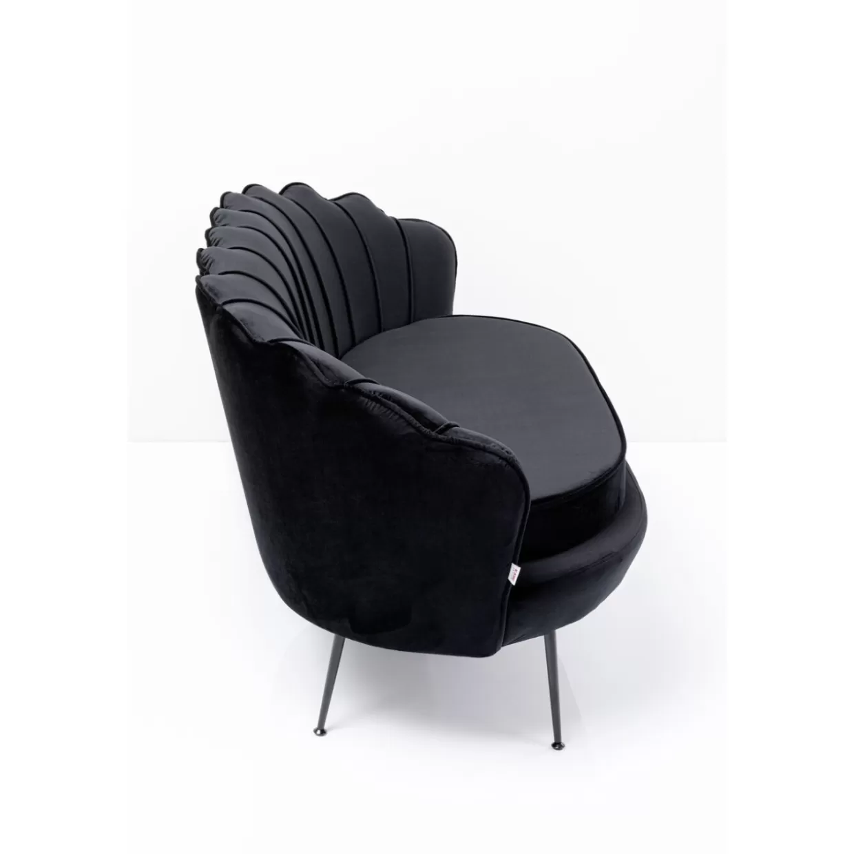 Divano Moderno KARE Water Lily | Due Posti in Tessuto Elegante Nero Opaco

（：，