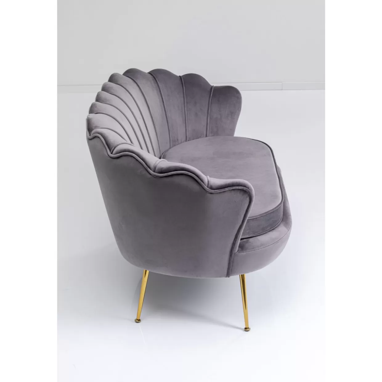 KARE Design Divano Moderno Ninfea - Elegante due posti in tessuto grigio antimacchia, larghezza 132 cm