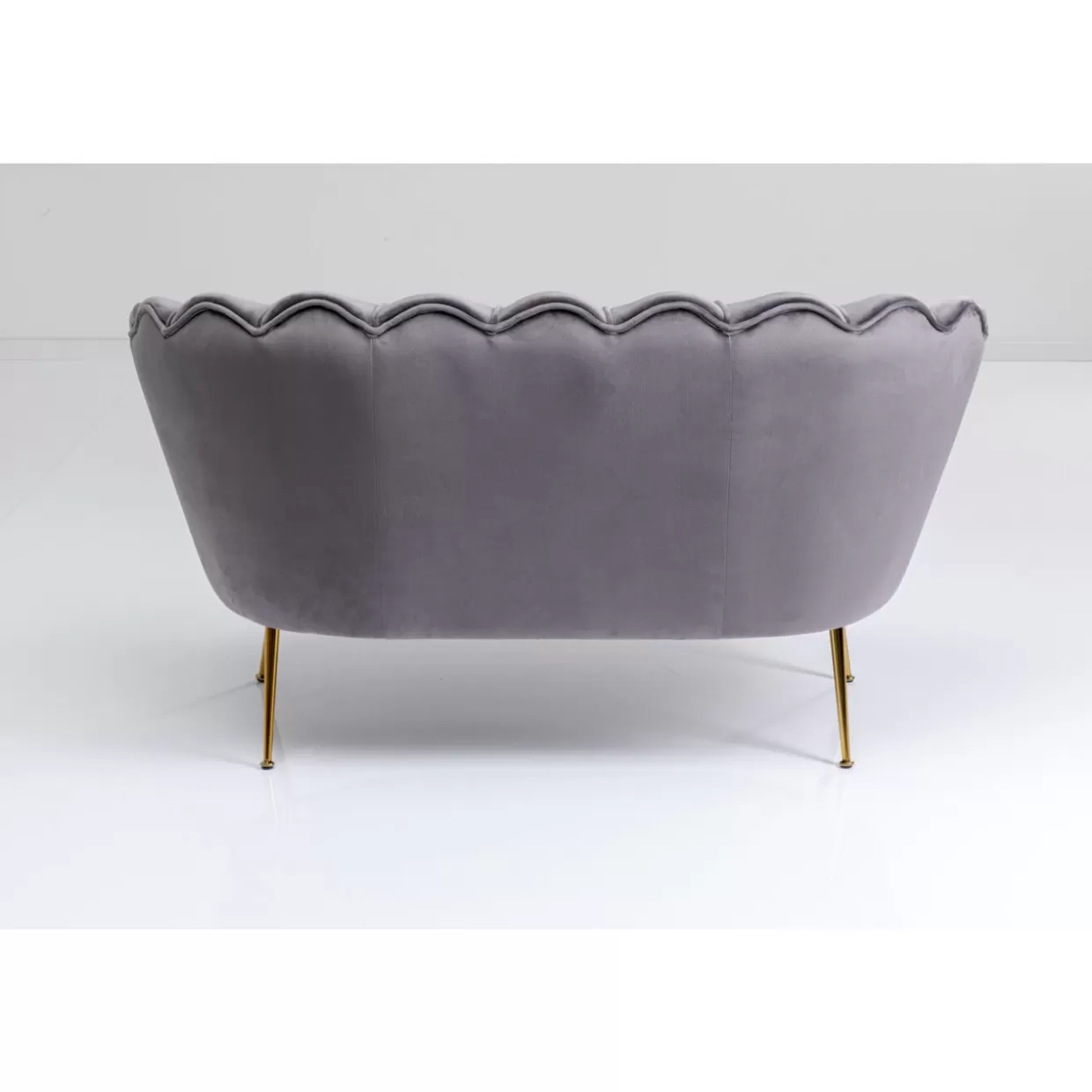 KARE Design Divano Moderno Ninfea - Elegante due posti in tessuto grigio antimacchia, larghezza 132 cm