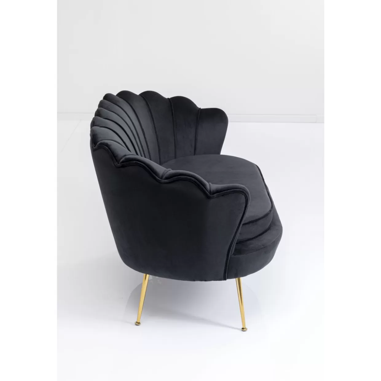 Divano Moderno Waterlily a 2 Posti | KARE Design, Elegante Sofà Nero Opaco con Struttura 132 cm