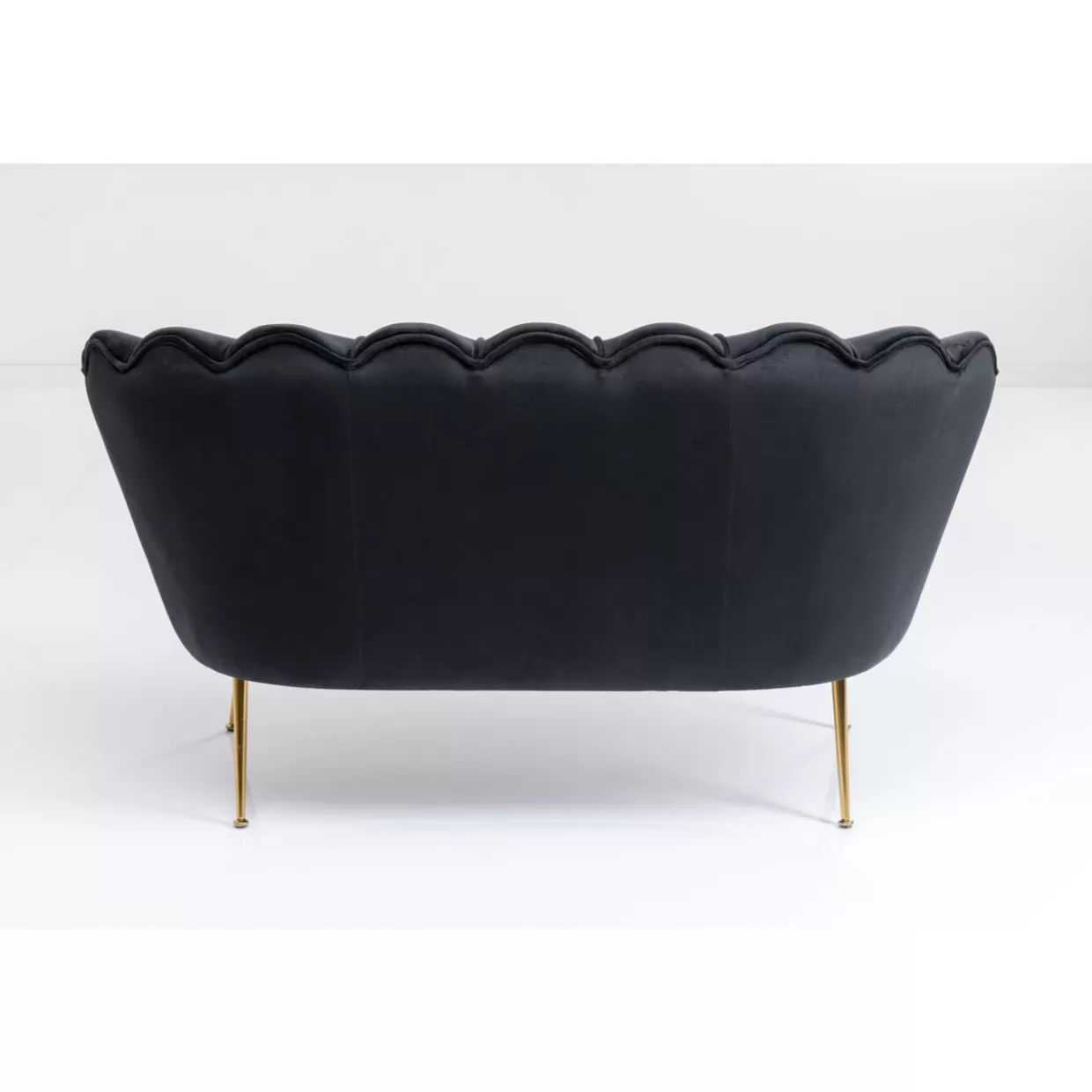 Divano Moderno Waterlily a 2 Posti | KARE Design, Elegante Sofà Nero Opaco con Struttura 132 cm