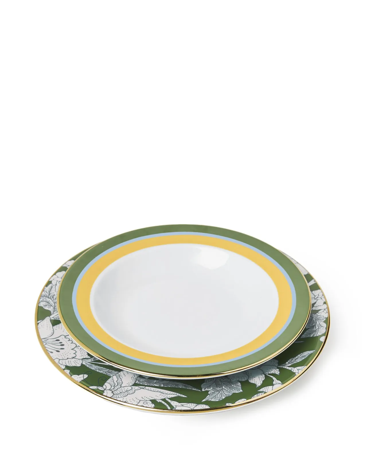 Promozione Lampo La DoubleJ: Set Piatti Fondi e Piani in Porcellana Avorio - Collezione Roman Holiday
