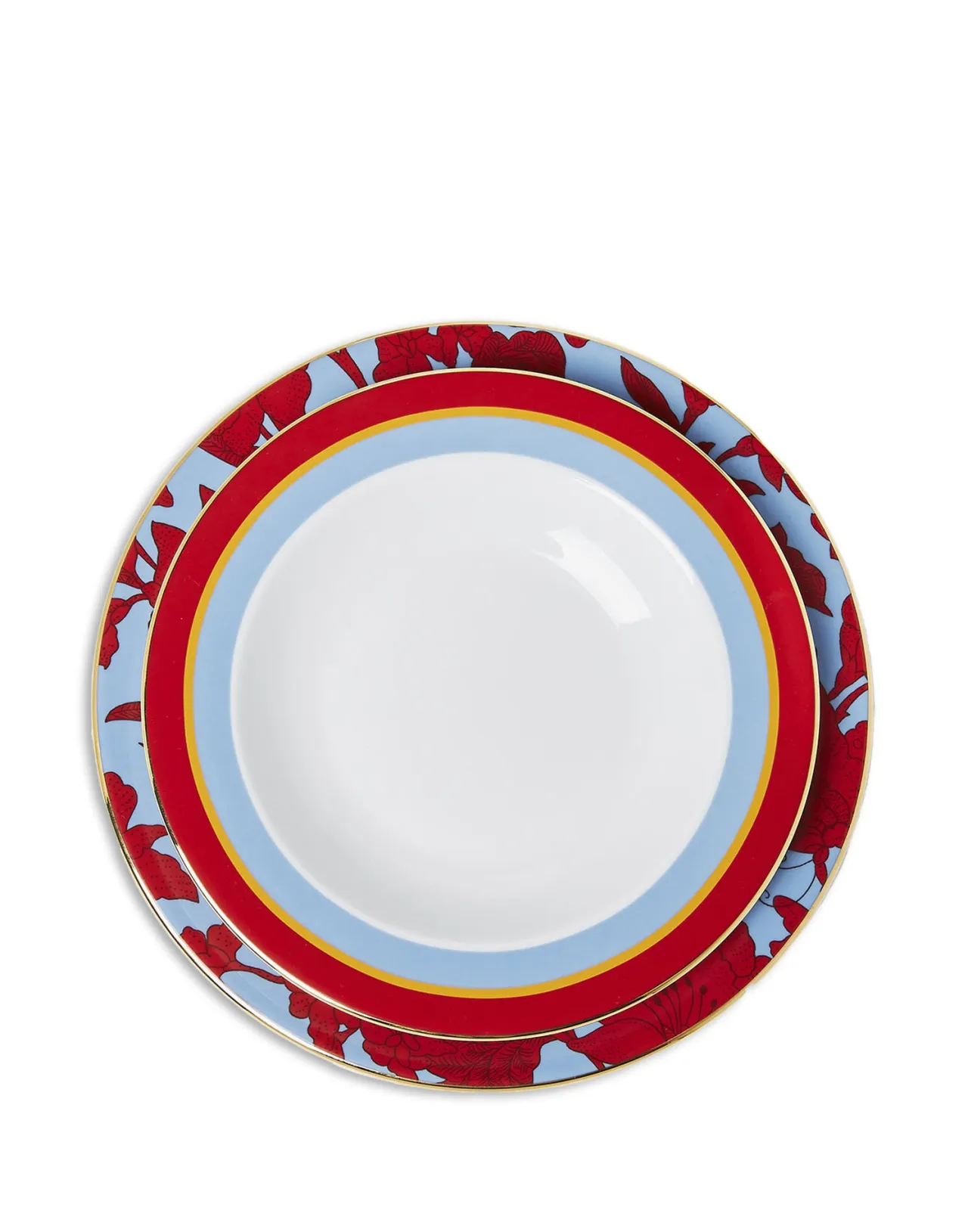 Luxury La DoubleJ · Set Elegante di Piatti Fondina e Da Portata · Porcellana Pregiata con Motivi Roman Holiday & Grappoli d'Uva · Collezione Esclusiva per Tavole Imbandite