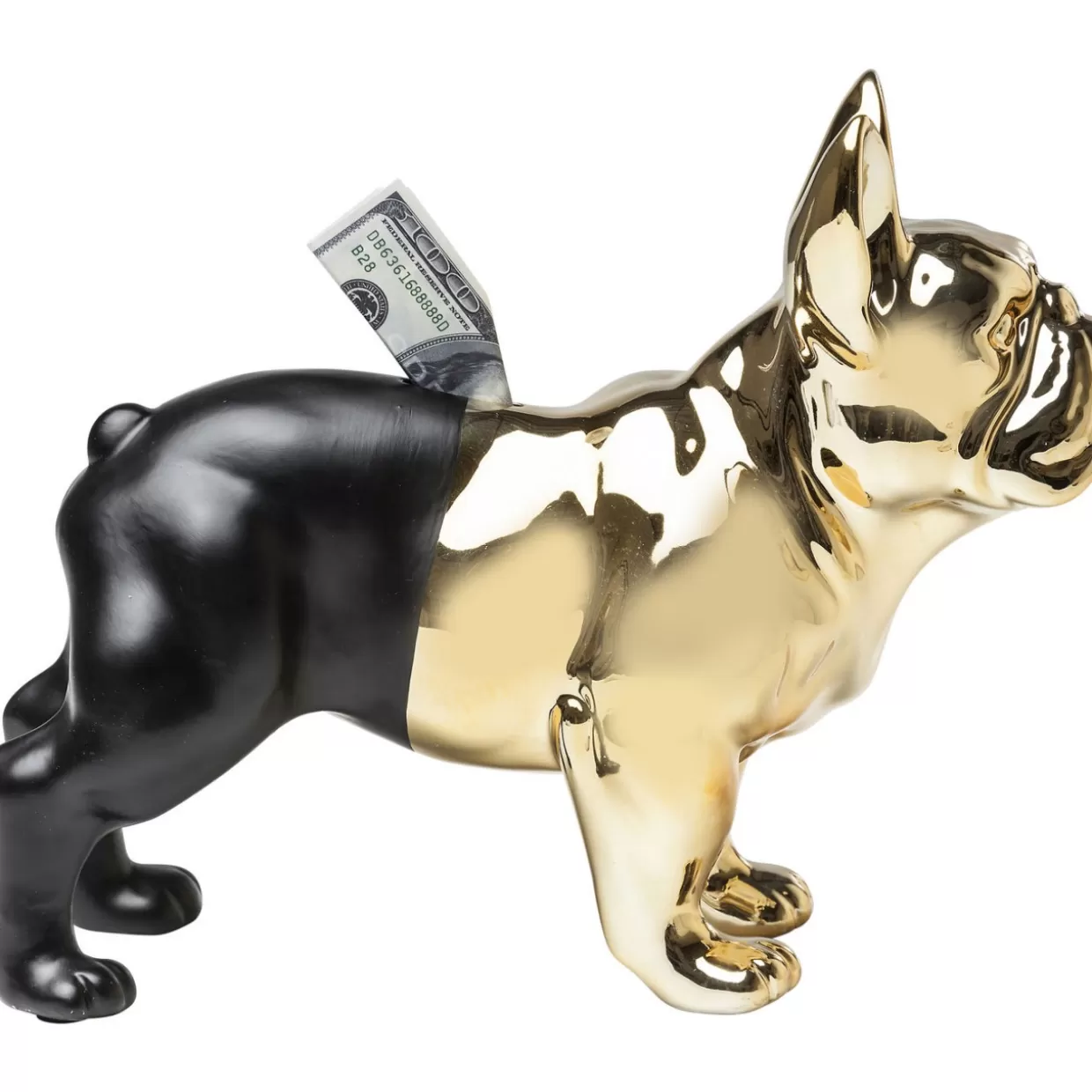 KARE Design - Salvadanaio Originale Bulldog in Oro e Nero | Complementi d'Arredo e Idee Regalo con Design Esclusivo