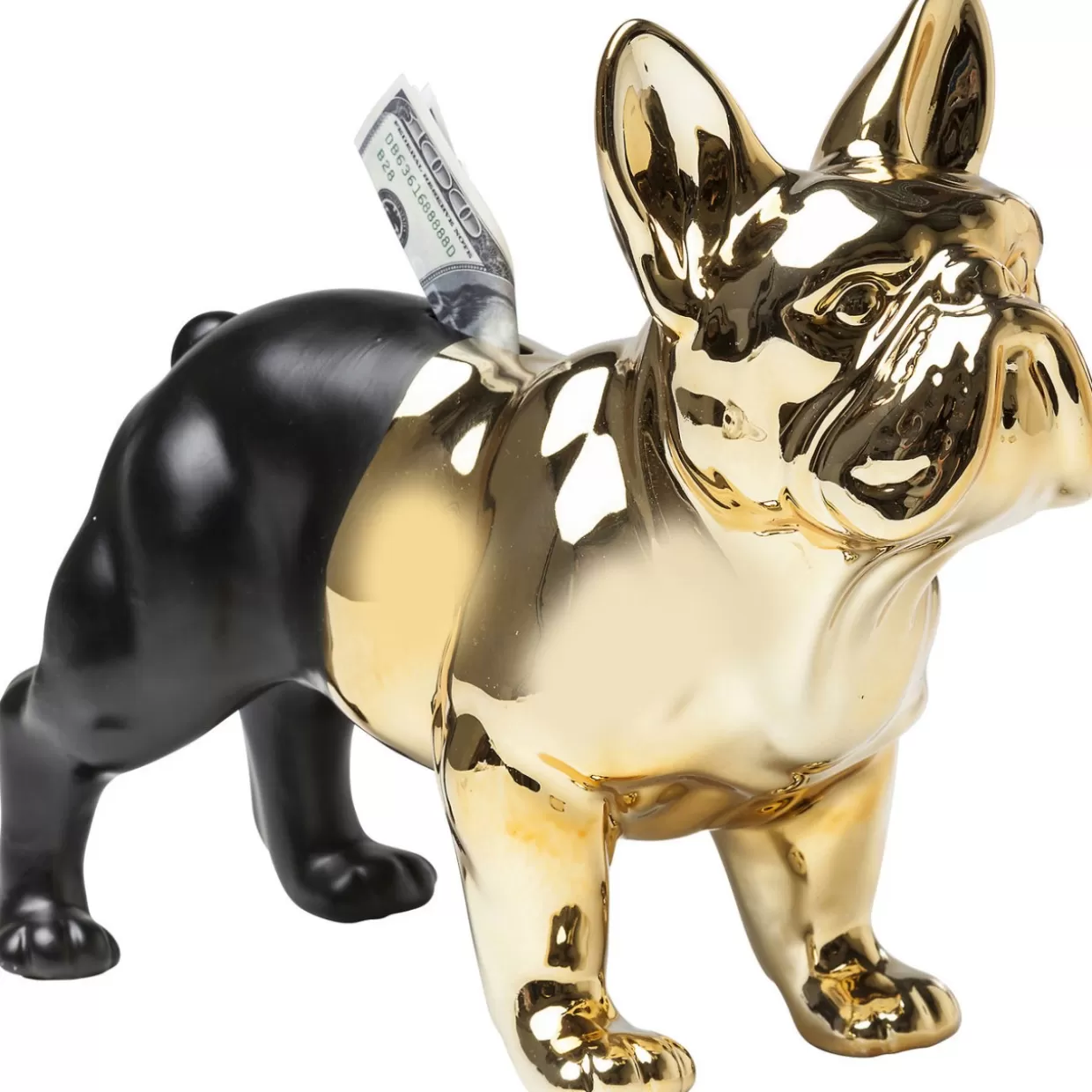 KARE Design - Salvadanaio Originale Bulldog in Oro e Nero | Complementi d'Arredo e Idee Regalo con Design Esclusivo