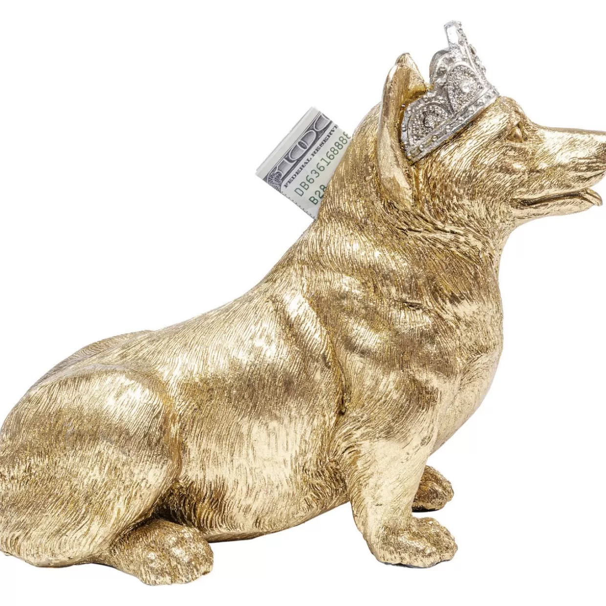KARE Design • Salvadanaio Originale a Forma di Corgi Reale in Posizione Seduta - Articolo Decorativo e Regalo Creativo