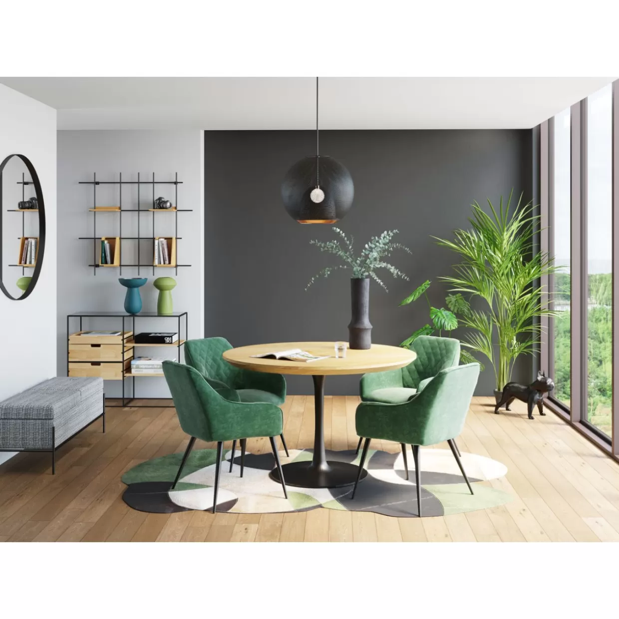 Specchio circolare Bella design contemporaneo - Diametro 100 cm per ambienti raffinati - Collezione esclusiva KARE