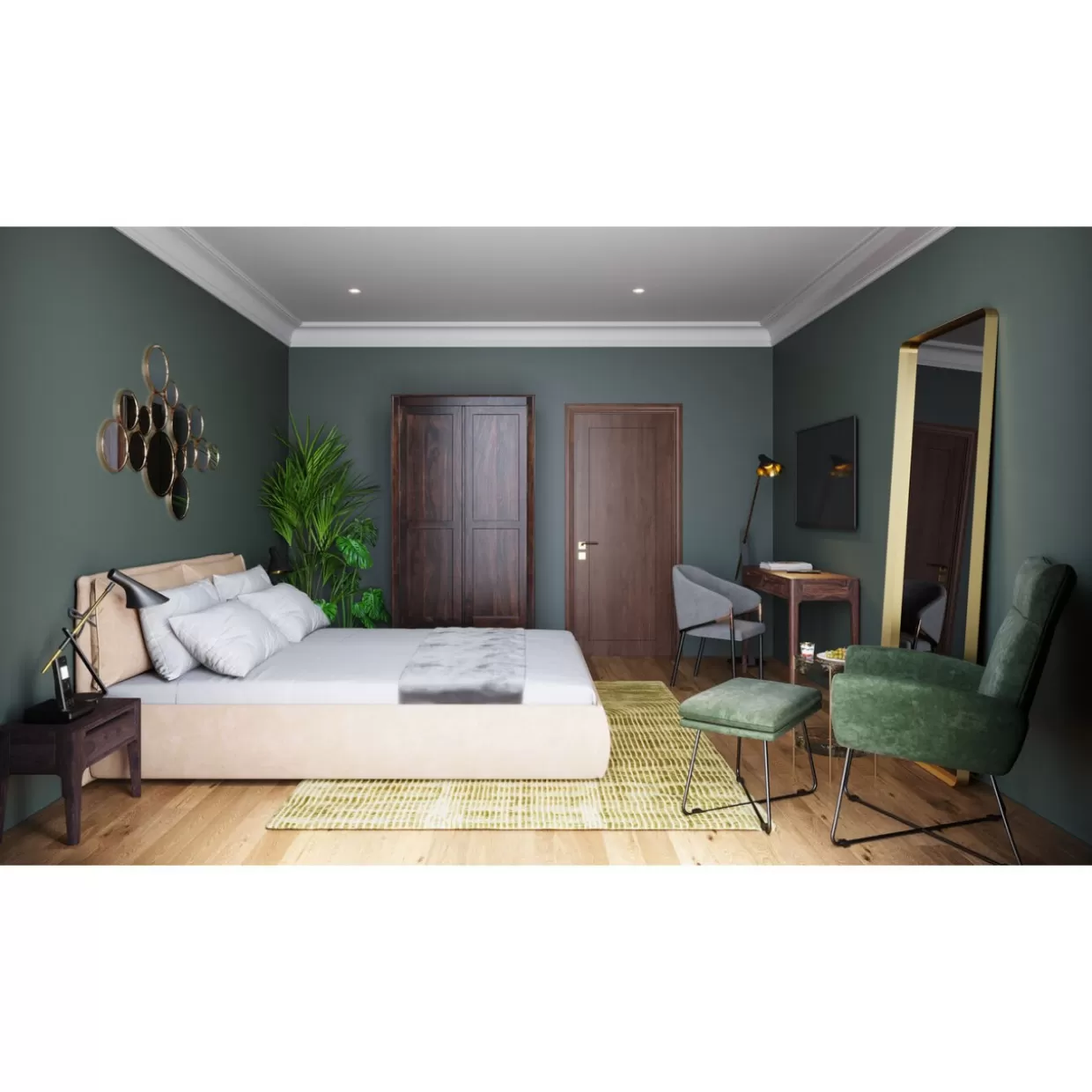 Specchio Decorativo con Effetto Bolle in Ottone Antico KARE Design - 183x93 cm