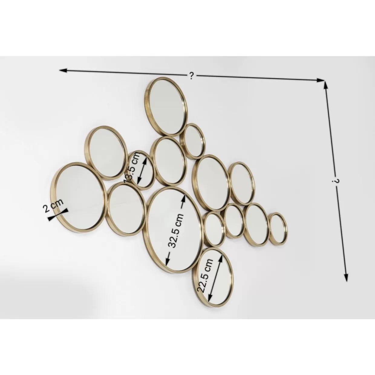Specchio Decorativo con Effetto Bolle in Ottone Antico KARE Design - 183x93 cm