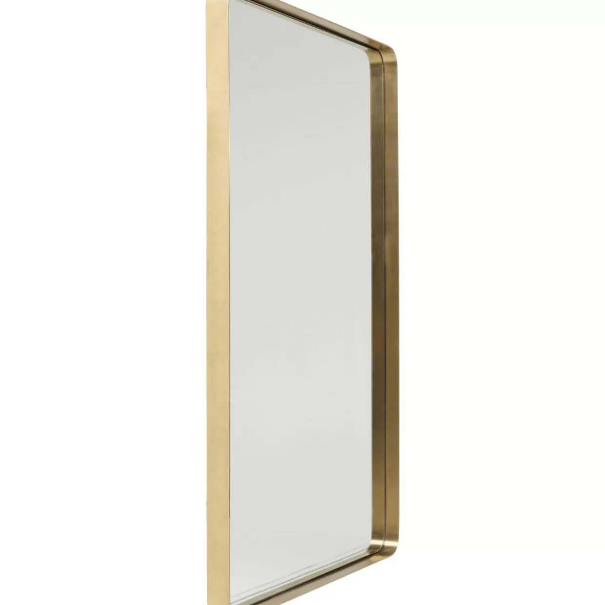 Specchio decorativo Curve Mo Brass di KARE Design - Linea moderna in ottone satinato, dimensioni 80x120 cm