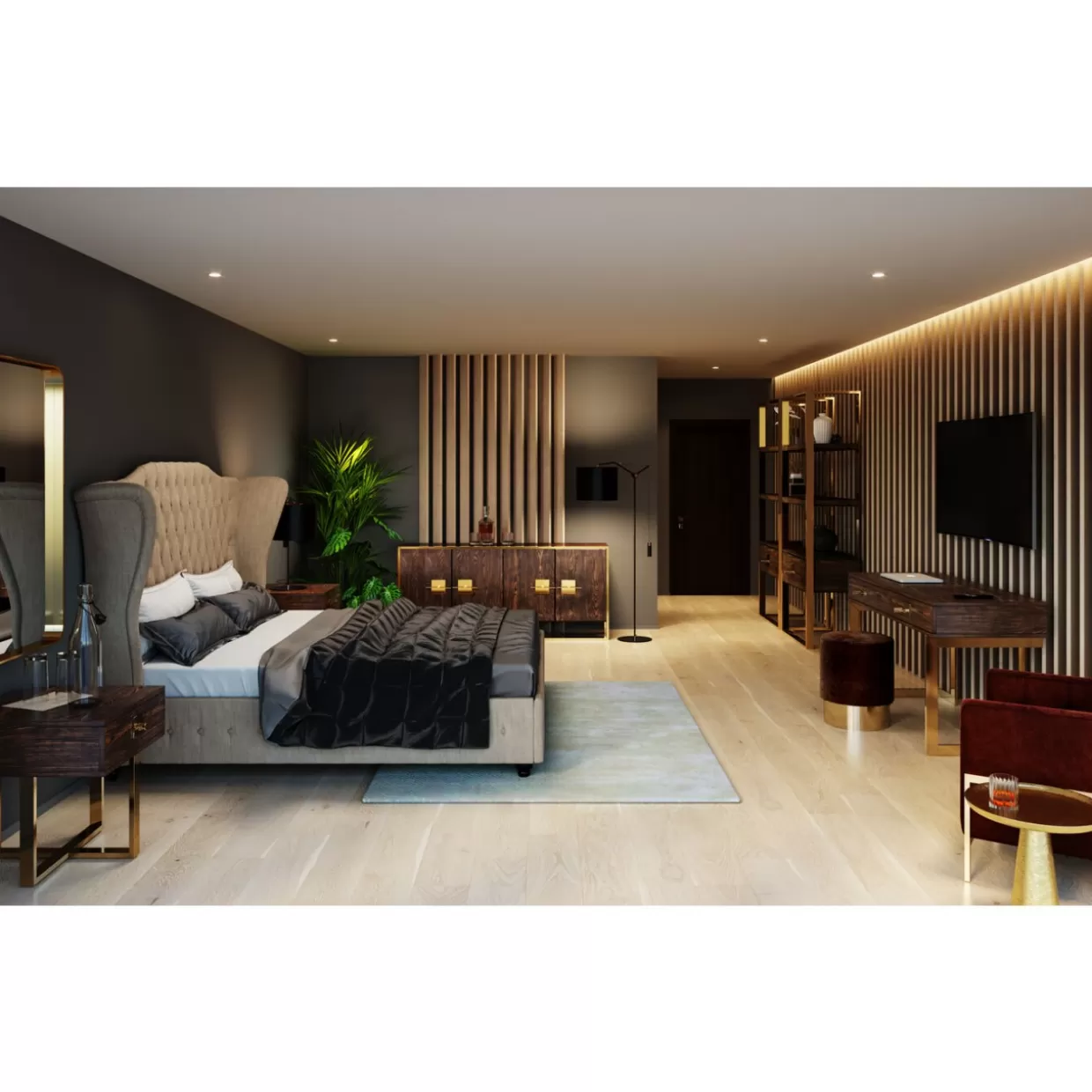 Specchio decorativo Curve Mo Brass di KARE Design - Linea moderna in ottone satinato, dimensioni 80x120 cm