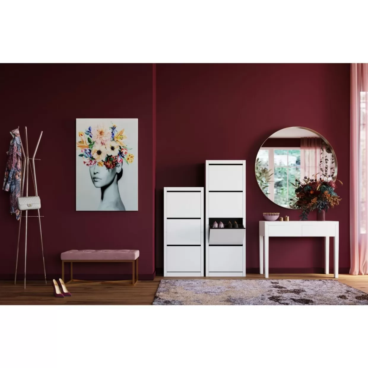 Specchio Design Moderno con Cornice Curva in Ottone - KARE Collection, Diametro 60cm
