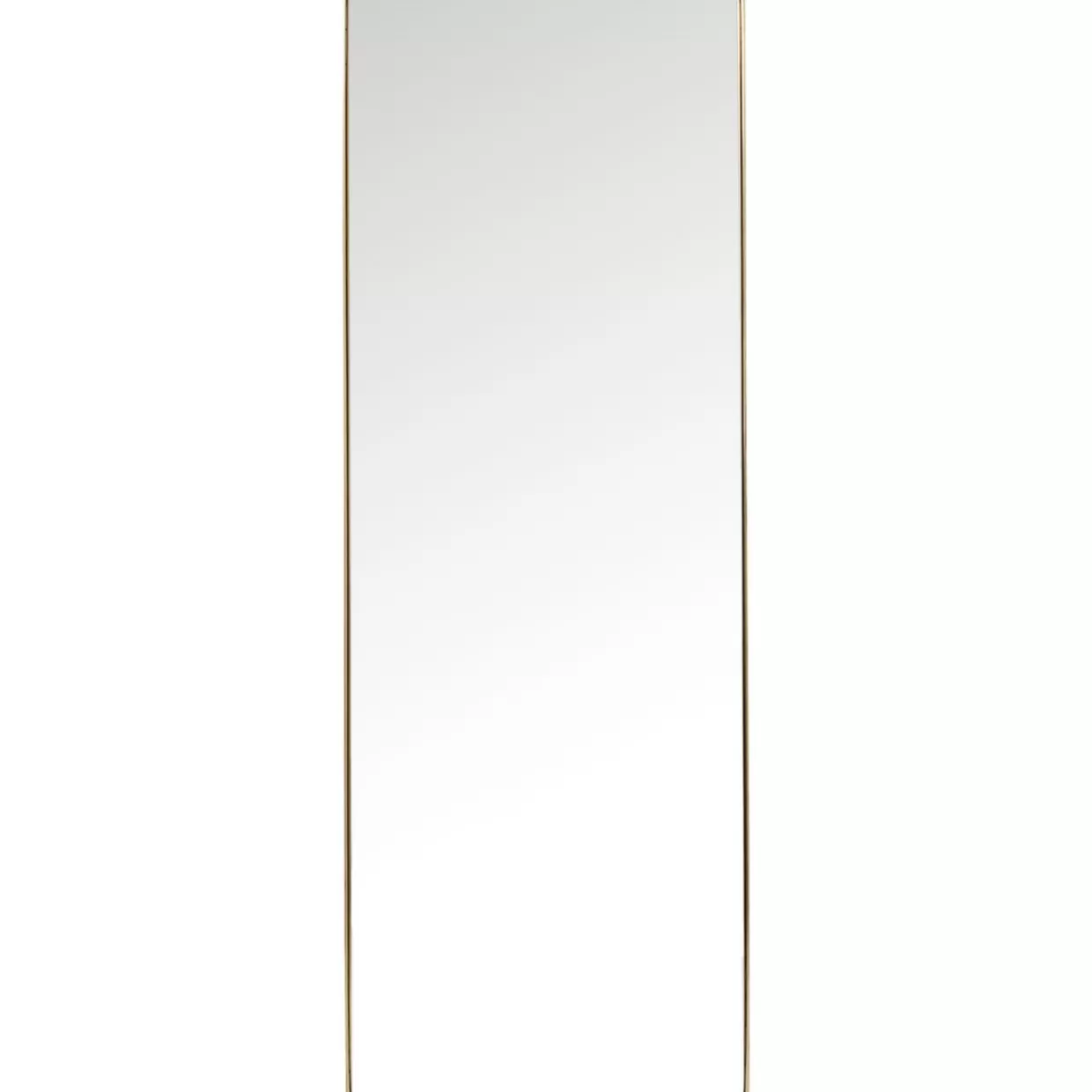 Specchio Design Curvilineo con Cornice in Ottone Lucidato - Formato Rettangolare Elegante 70x200 cm by KARE