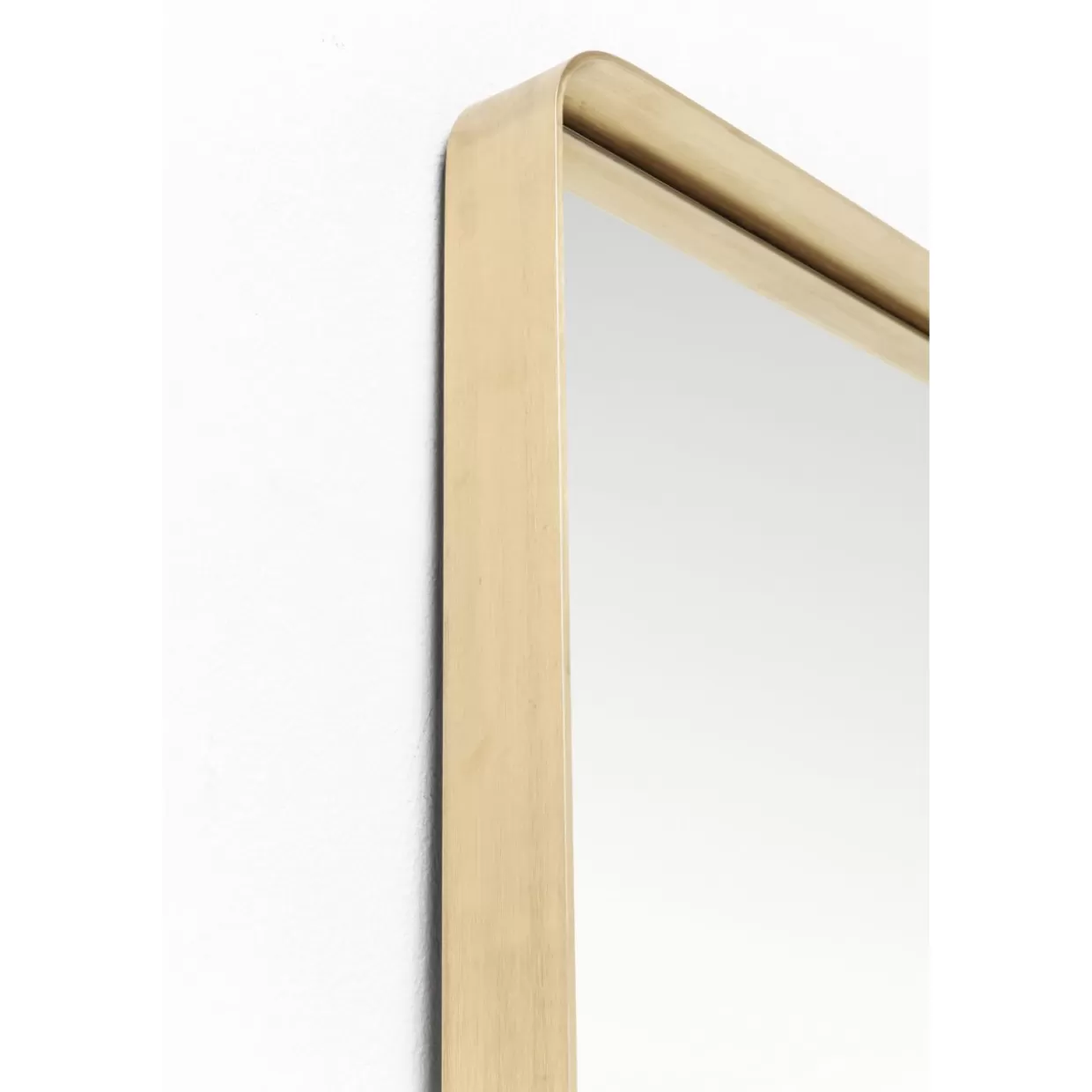 Specchio Design Curvilineo con Cornice in Ottone Lucidato - Formato Rettangolare Elegante 70x200 cm by KARE