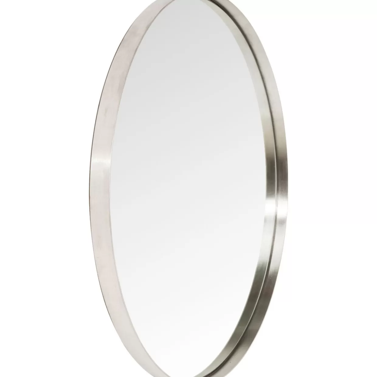 Specchio Decorativo Curva Rotondo in Acciaio Inox KARE Design - Diametro 100cm per Arredamento Moderno