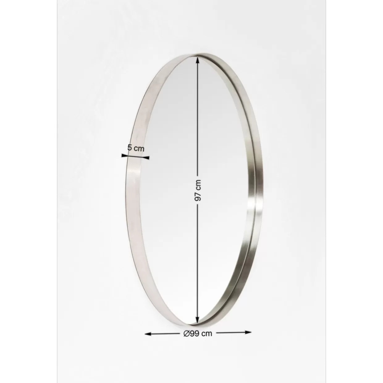 Specchio Decorativo Curva Rotondo in Acciaio Inox KARE Design - Diametro 100cm per Arredamento Moderno
