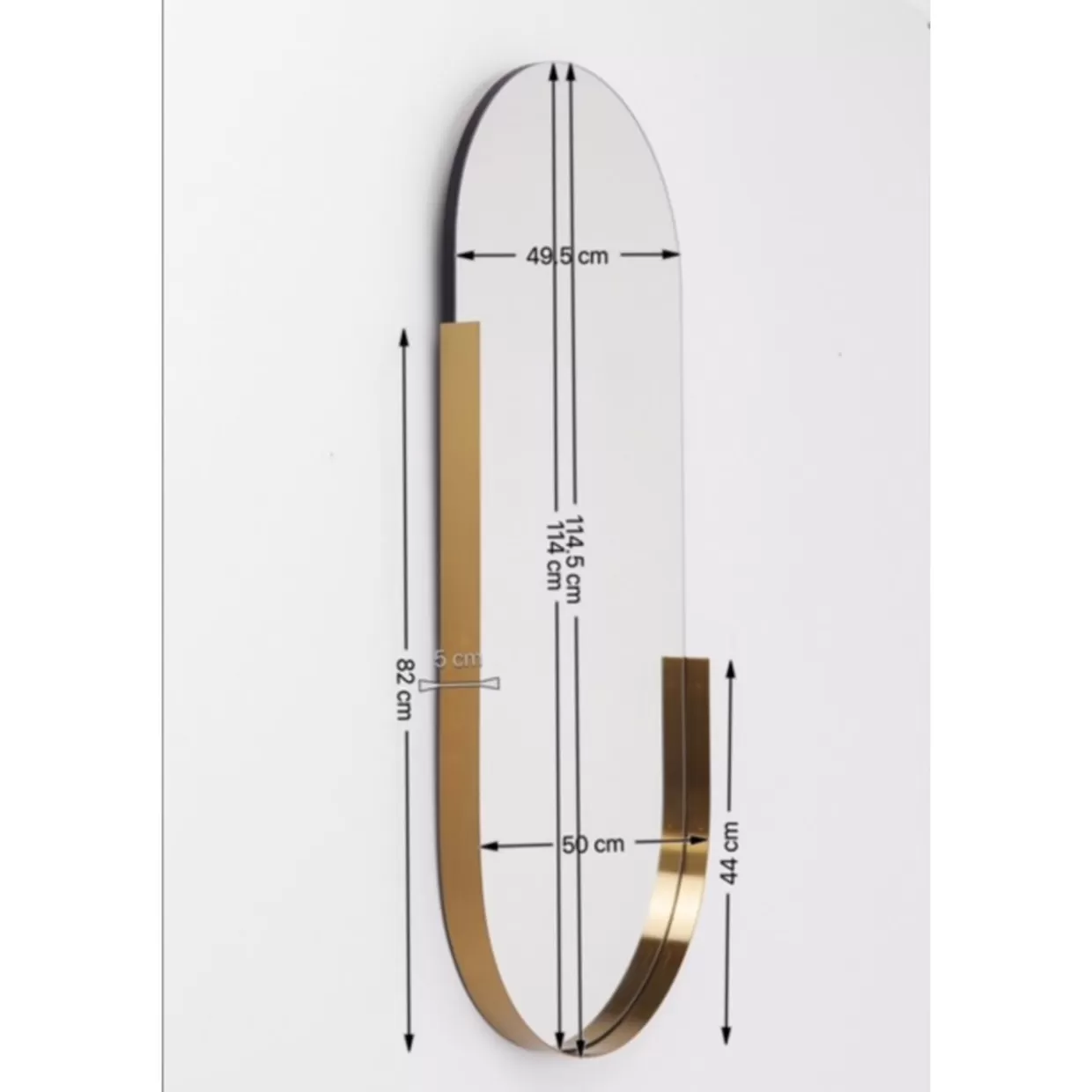 Specchio ovale stile Hipster KARE Design - Formato unico 50x114 cm per arredamento creativo