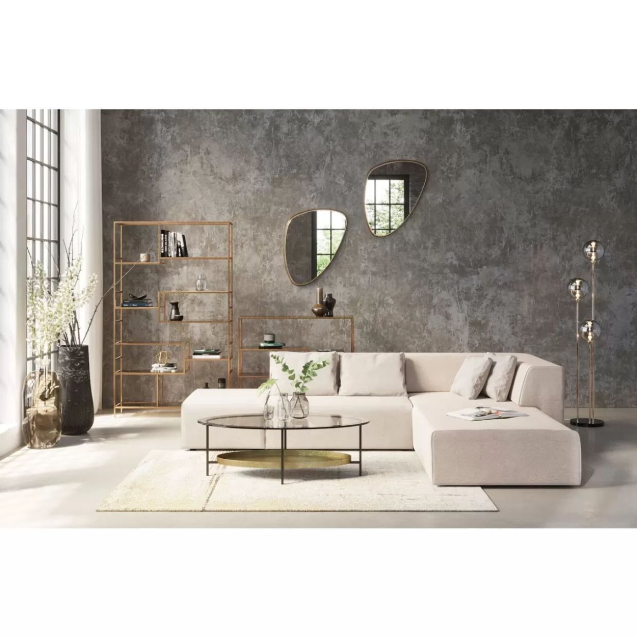 Specchio decorativo KARE Design Jetset - Cornice dorata 56x83 cm per ambienti moderni