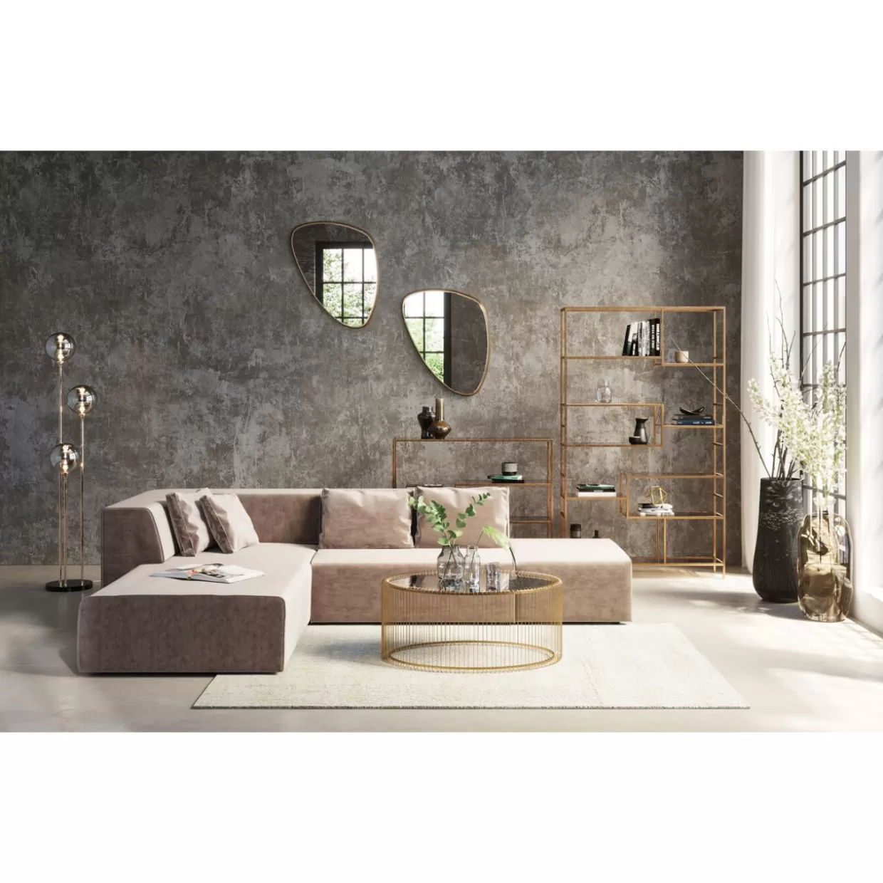 Specchio decorativo KARE Design Jetset - Cornice dorata 56x83 cm per ambienti moderni