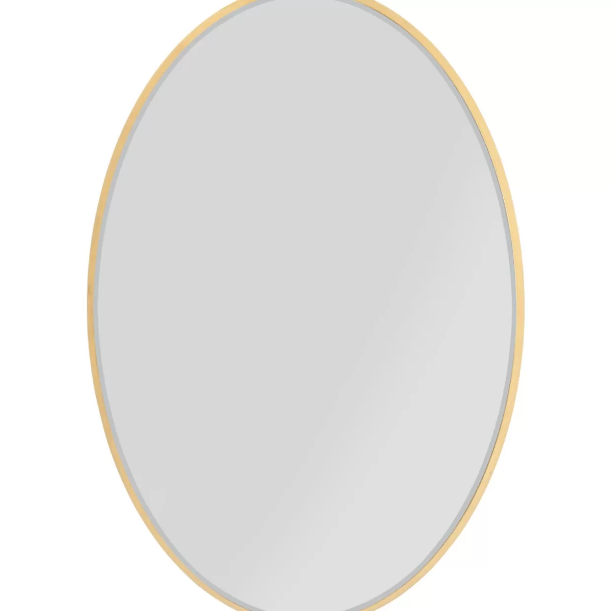 Specchio decorativo KARE Design Jetset - Forma ovale dorata 94x64 cm con cornice premium

(：，，