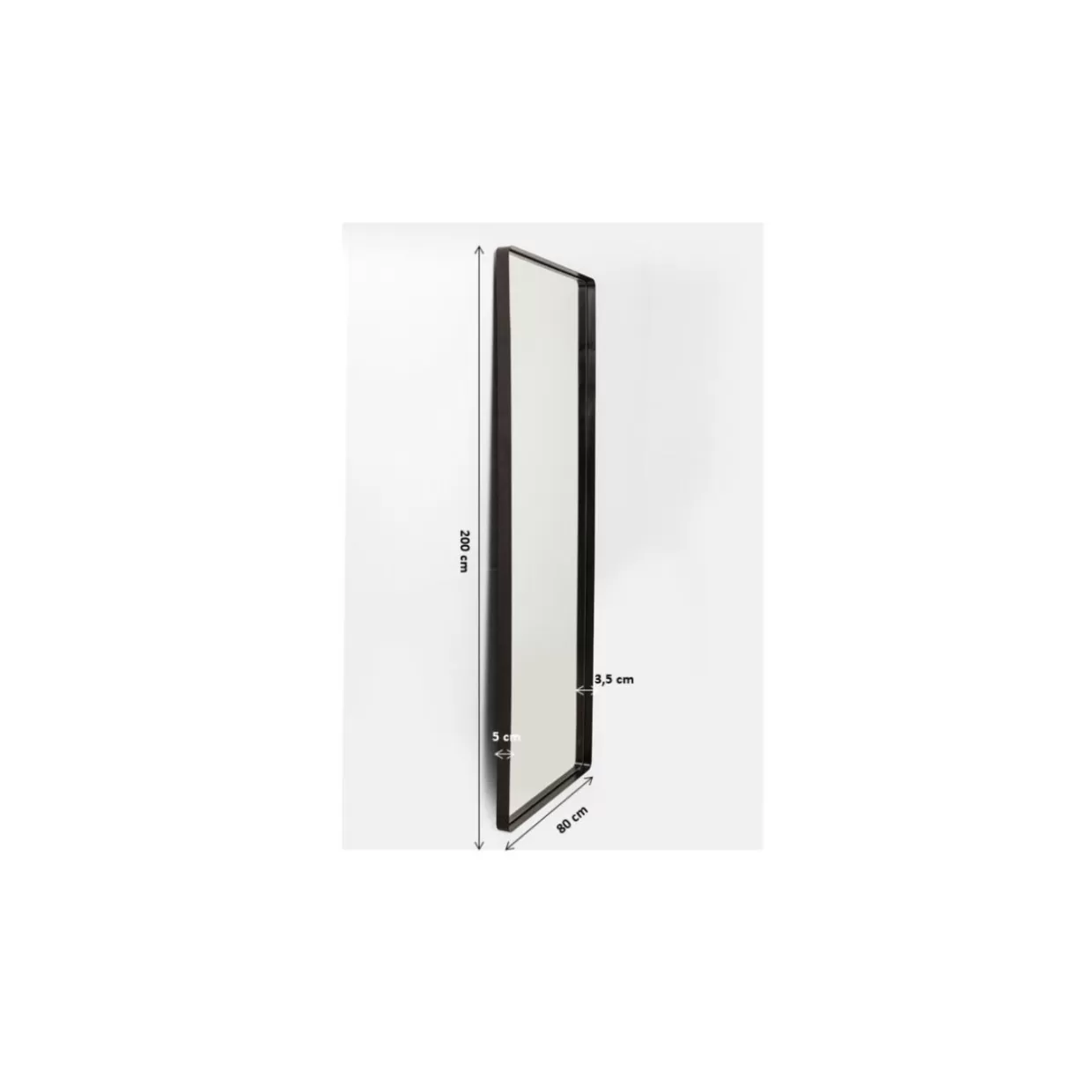 Specchio moderno Ombra Soft in nero opaco 200x80 cm - KARE Design, ideale per arredamento contemporaneo