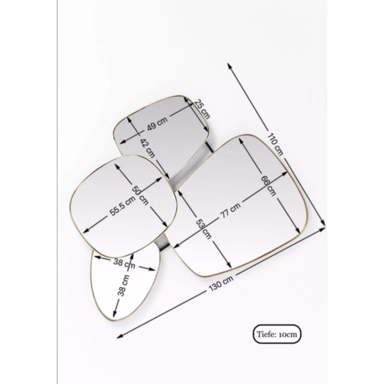 Specchio Decorativo KARE Design - Modello 'Shapes' 130x110 cm con Cornice Moderna