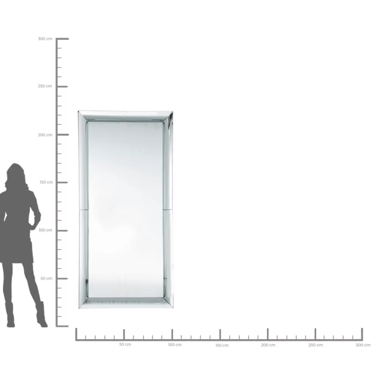 Specchiero Elegante Bellezza Delicata con Cornice Morbida - Design KARE 207x99 cm per Interni Moderni