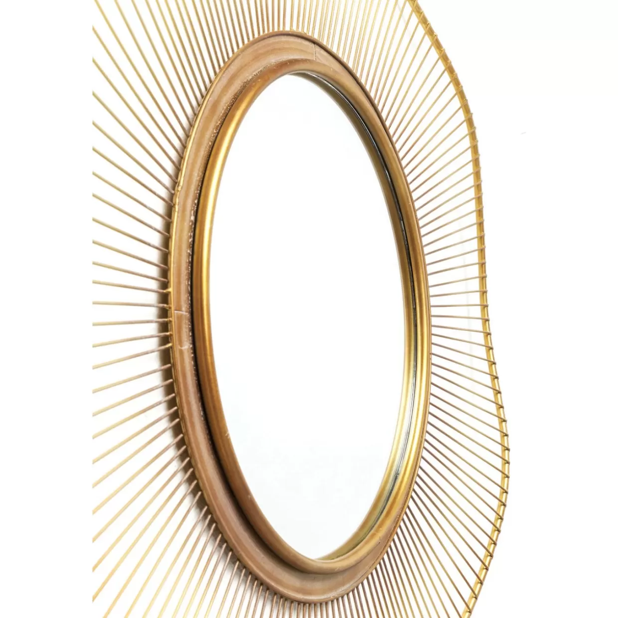 Specchio Decorativo KARE Design 'Tempesta Dorata' - Finitura Oro Lucido, Diametro 93cm