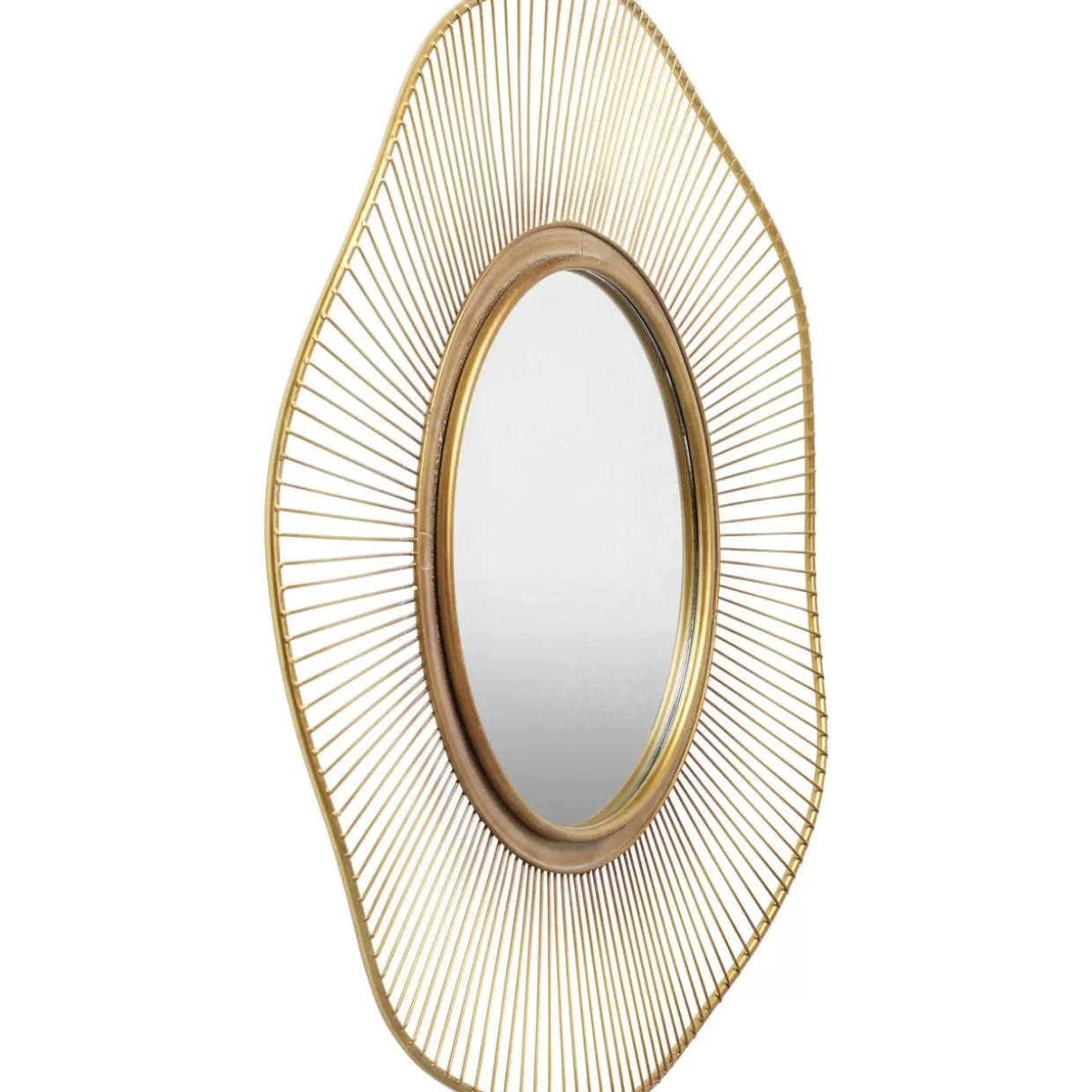 Specchio Decorativo KARE Design 'Tempesta Dorata' - Finitura Oro Lucido, Diametro 93cm