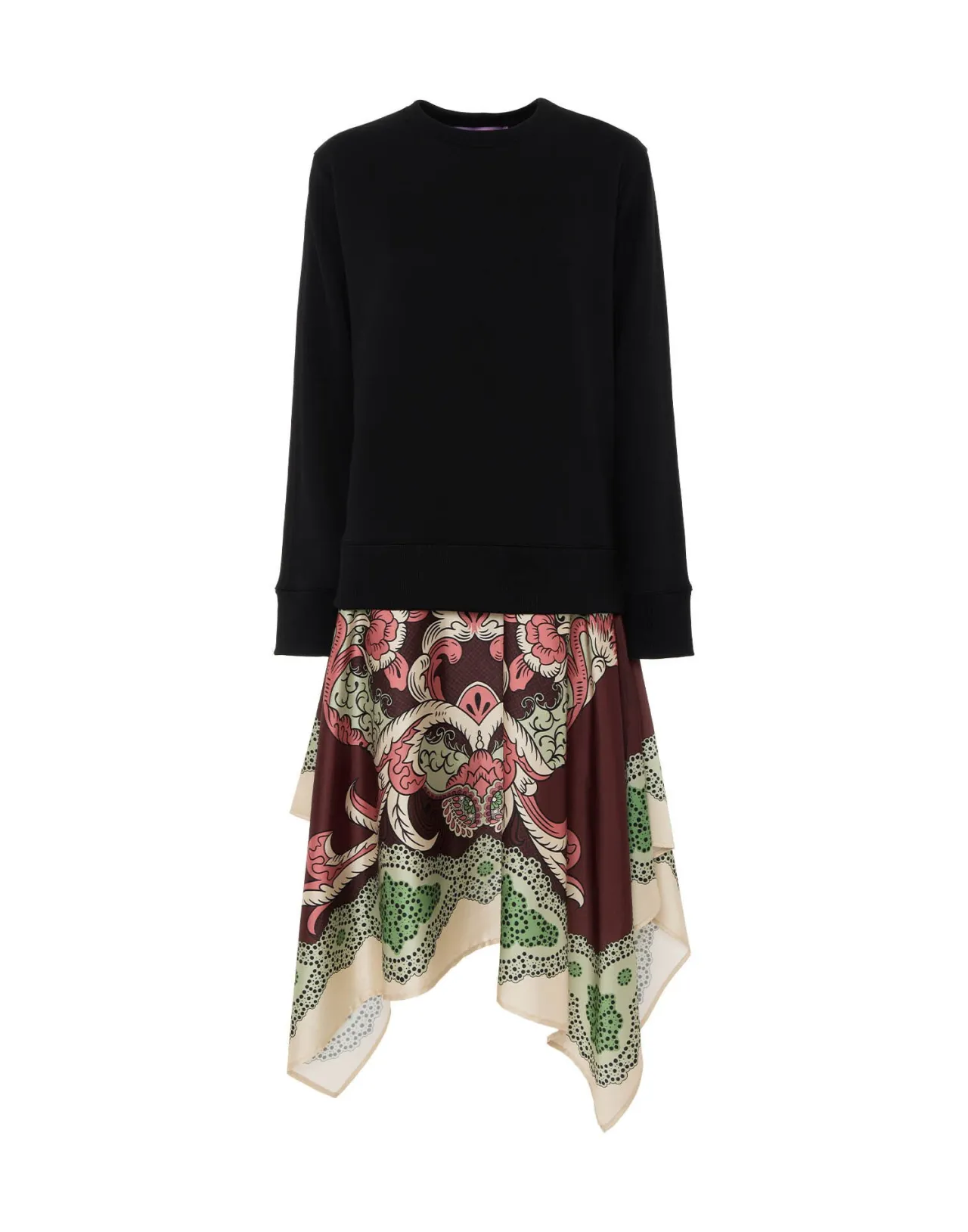 Abito Sportivo La DoubleJ con Foulard Elegante - Marrone Jersey Pesante, Stampa Placé Prezzo Conveniente