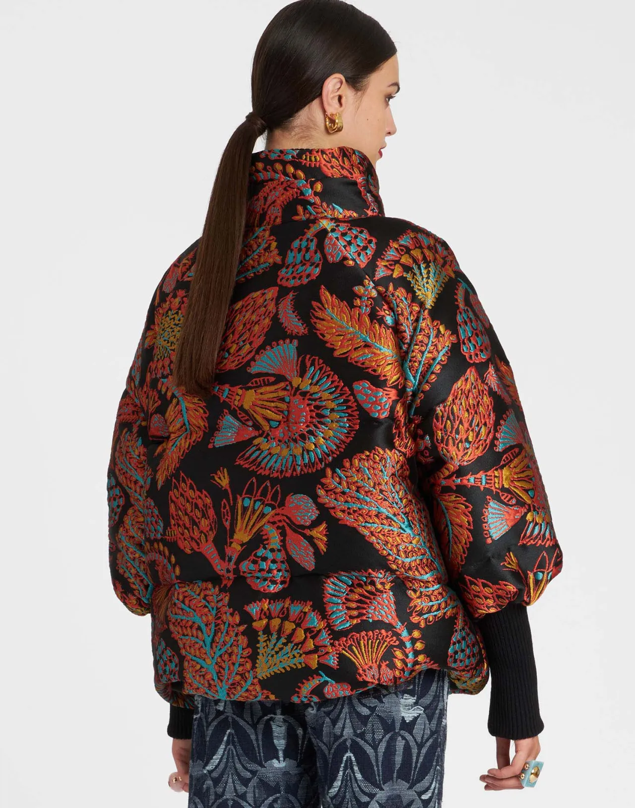 In Offerta: Elegante Giacca St. Moritz di La DoubleJ in Nero Sicomoro con Motivo Jacquard - Edizione Esclusiva