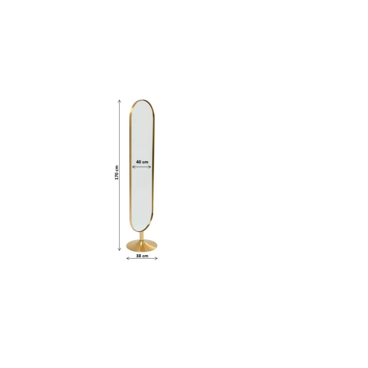 KARE Design - Specchio Elegante a Piede Curvo, Design Moderno Larghezza 40 cm Altezza 170 cm