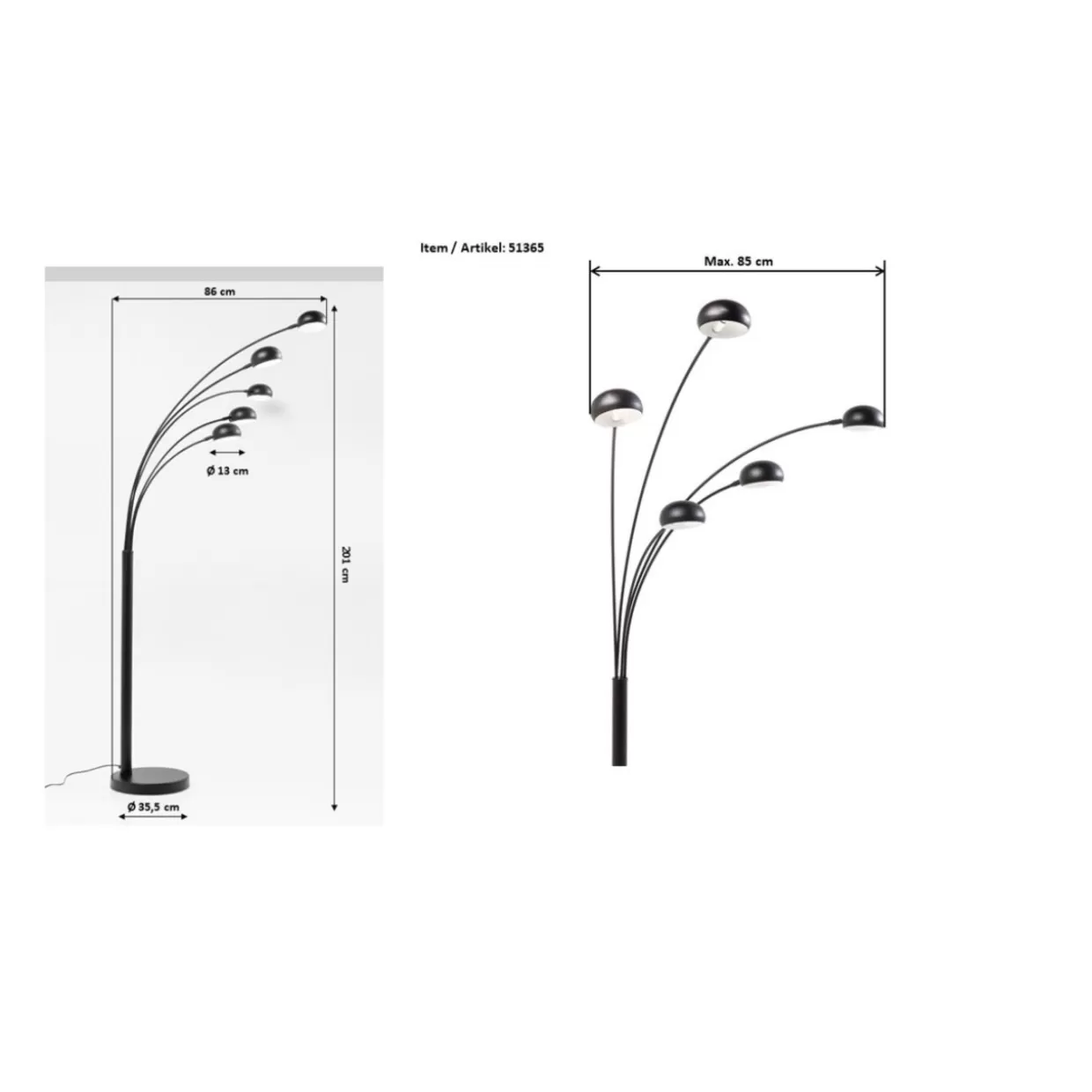 KARE Design - Lampada da Terra Moderna con Base a 5 Dita | Stile Minimalista ed Economico per Interni