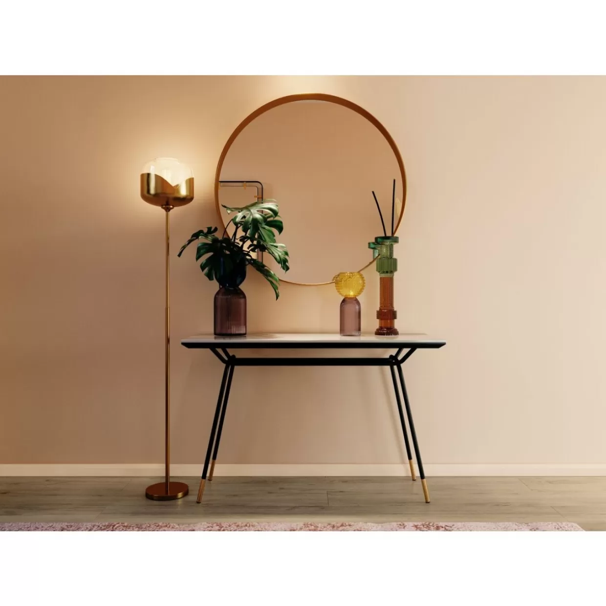 KARE Design Lampada da Terra con Sfera Calice Dorato - Illuminazione Elegante per Interni Moderni

(：、，