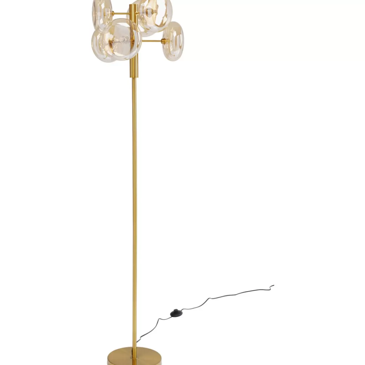 Lampada da Terra Headlight in Ottico Ottone | Design Moderno KARE con Base Stabile e Illuminazione Elegante - Altezza 163 cm per Arredamento Contemporaneo